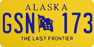 AK license plate GSN173