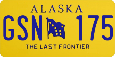 AK license plate GSN175