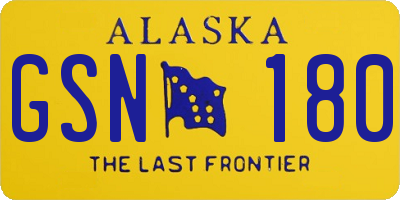 AK license plate GSN180