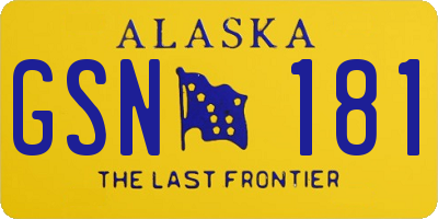 AK license plate GSN181