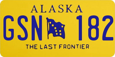 AK license plate GSN182