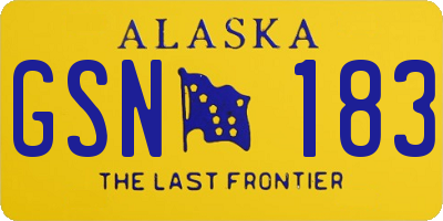 AK license plate GSN183