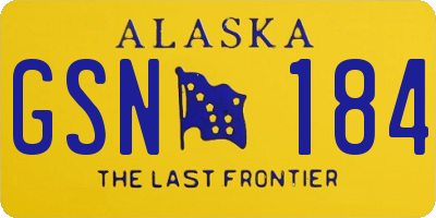 AK license plate GSN184