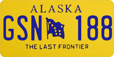 AK license plate GSN188