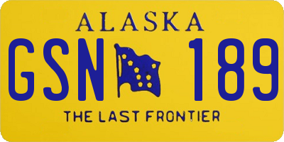 AK license plate GSN189