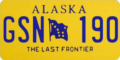 AK license plate GSN190