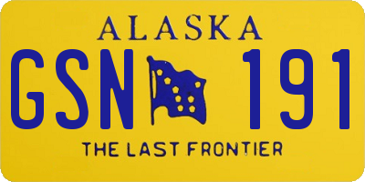 AK license plate GSN191