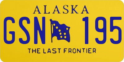 AK license plate GSN195