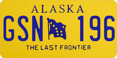 AK license plate GSN196