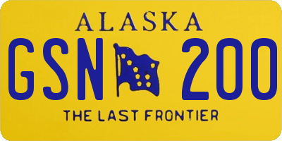 AK license plate GSN200