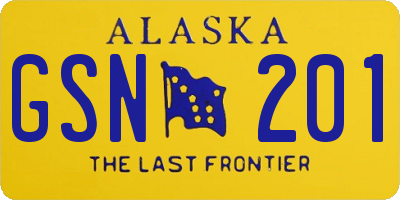 AK license plate GSN201