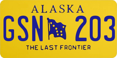 AK license plate GSN203