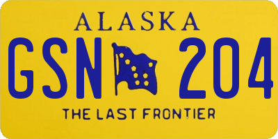 AK license plate GSN204