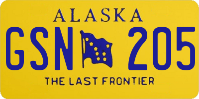 AK license plate GSN205