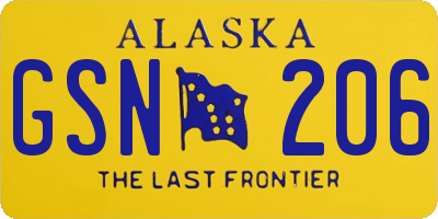 AK license plate GSN206