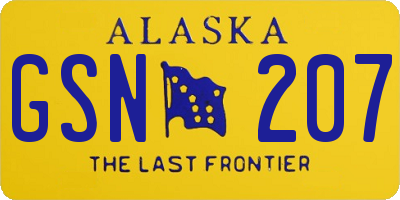 AK license plate GSN207