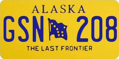 AK license plate GSN208