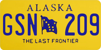 AK license plate GSN209