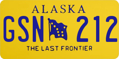 AK license plate GSN212