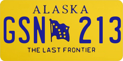 AK license plate GSN213