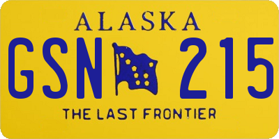 AK license plate GSN215