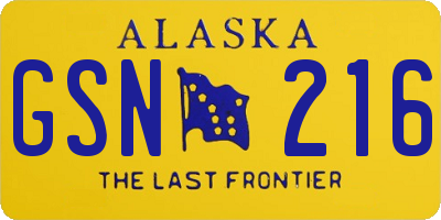 AK license plate GSN216