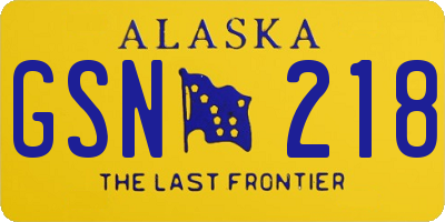 AK license plate GSN218