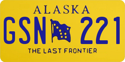 AK license plate GSN221