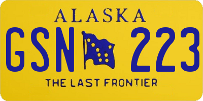 AK license plate GSN223