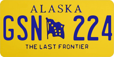 AK license plate GSN224
