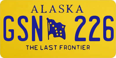 AK license plate GSN226