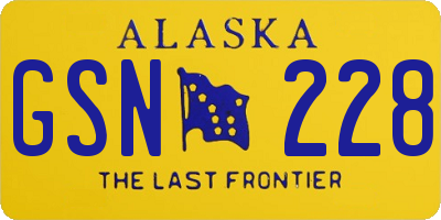 AK license plate GSN228