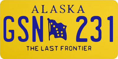 AK license plate GSN231