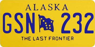 AK license plate GSN232