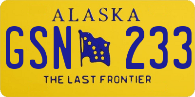 AK license plate GSN233