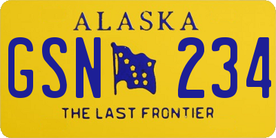 AK license plate GSN234