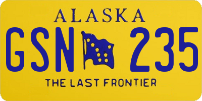 AK license plate GSN235