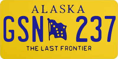 AK license plate GSN237