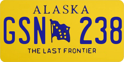 AK license plate GSN238