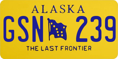 AK license plate GSN239