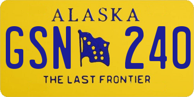 AK license plate GSN240