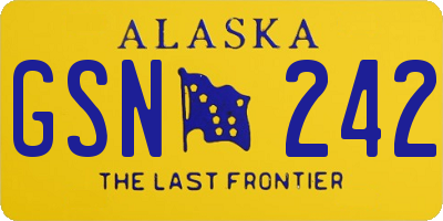 AK license plate GSN242