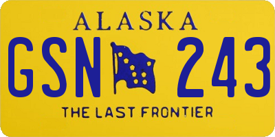 AK license plate GSN243