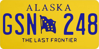 AK license plate GSN248