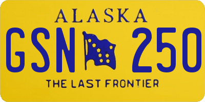 AK license plate GSN250