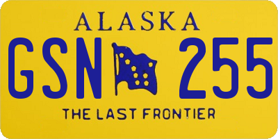 AK license plate GSN255