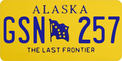 AK license plate GSN257