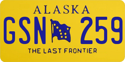 AK license plate GSN259