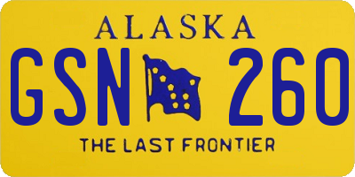 AK license plate GSN260