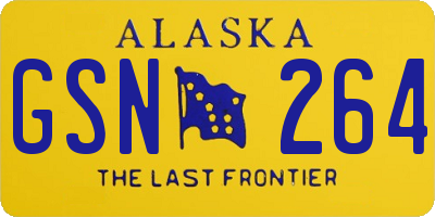 AK license plate GSN264